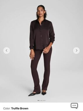 SPANX Dark Brown Micro-Flare Pants Size Medium